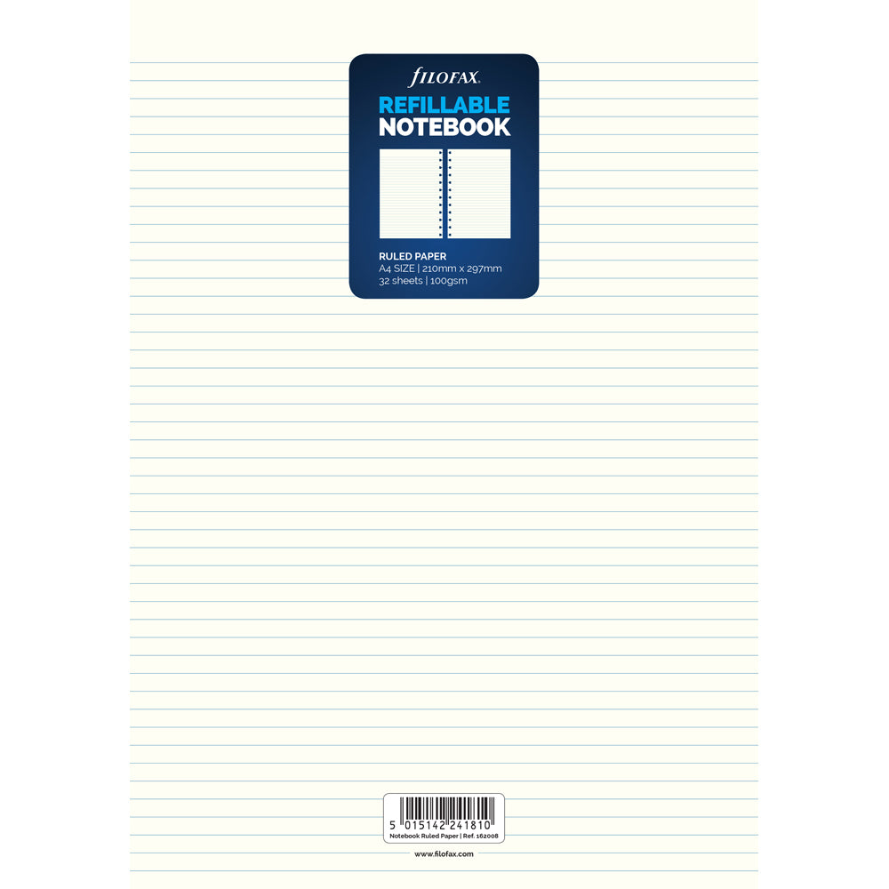 Filofax Notebook A4 White Ruled Refill - Cafe Supply