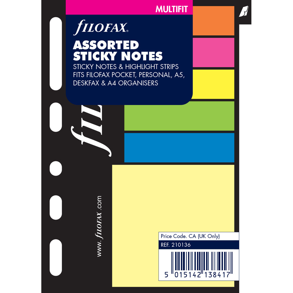 Filofax Pocket Assorted Sticky Notes Refill - Cafe Supply