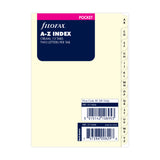 Filofax Pocket A - Z Index Cream - Cafe Supply