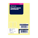 Filofax Pocket Yellow Lined Notepaper Refill - Cafe Supply