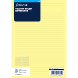 Filofax A5 Yellow Lined Notepaper Refill - Cafe Supply