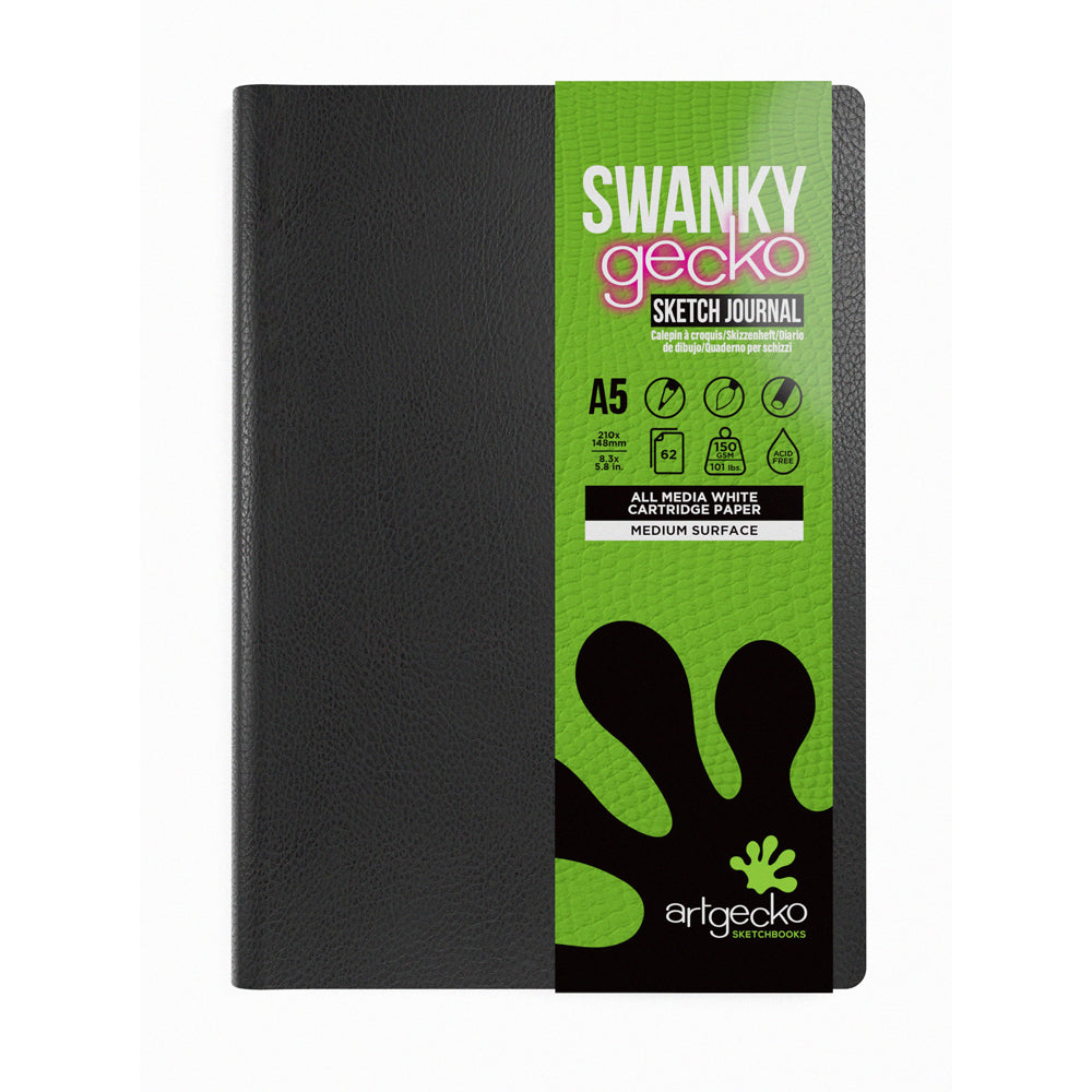 Artgecko Swanky Sketch Journal A5 124 Pages 62 Sheets 150gsm White Paper - Cafe Supply