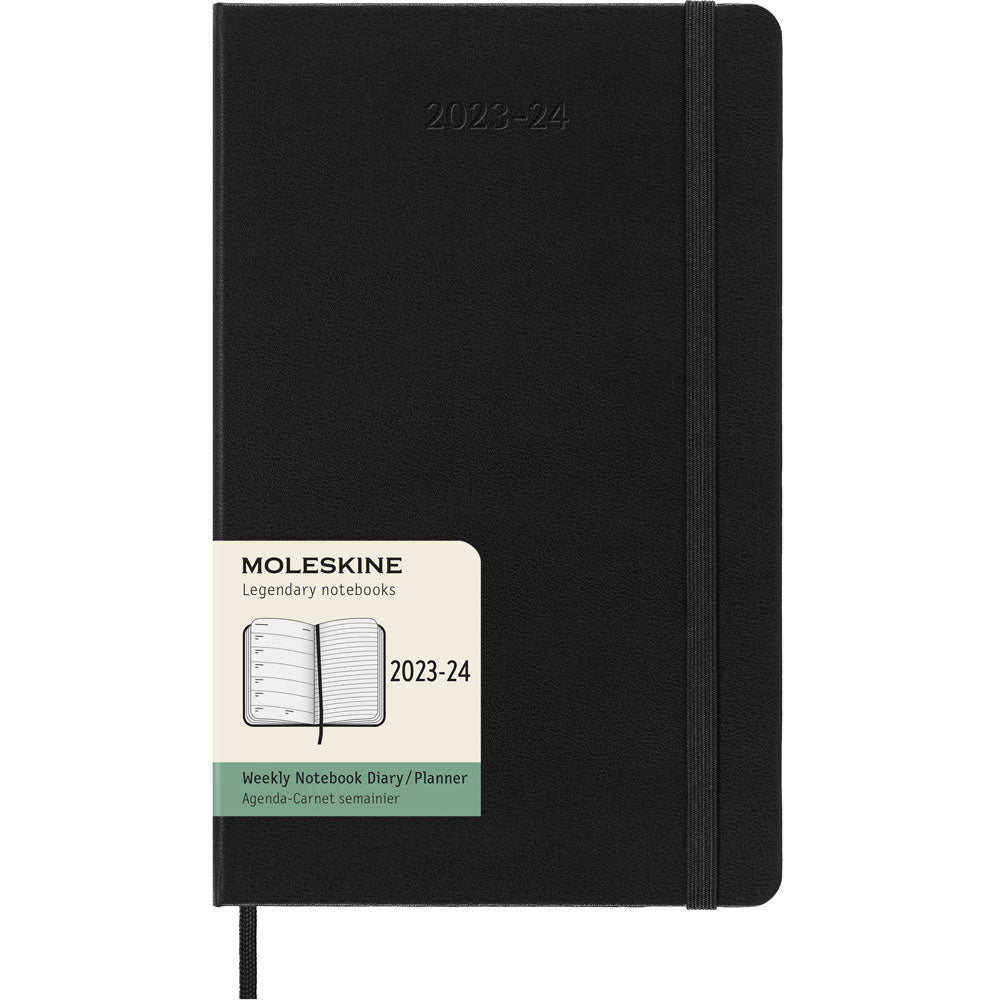 Moleskine Diary 18M Weekly + Notes Hard Cover Large Black - Cafe Supply