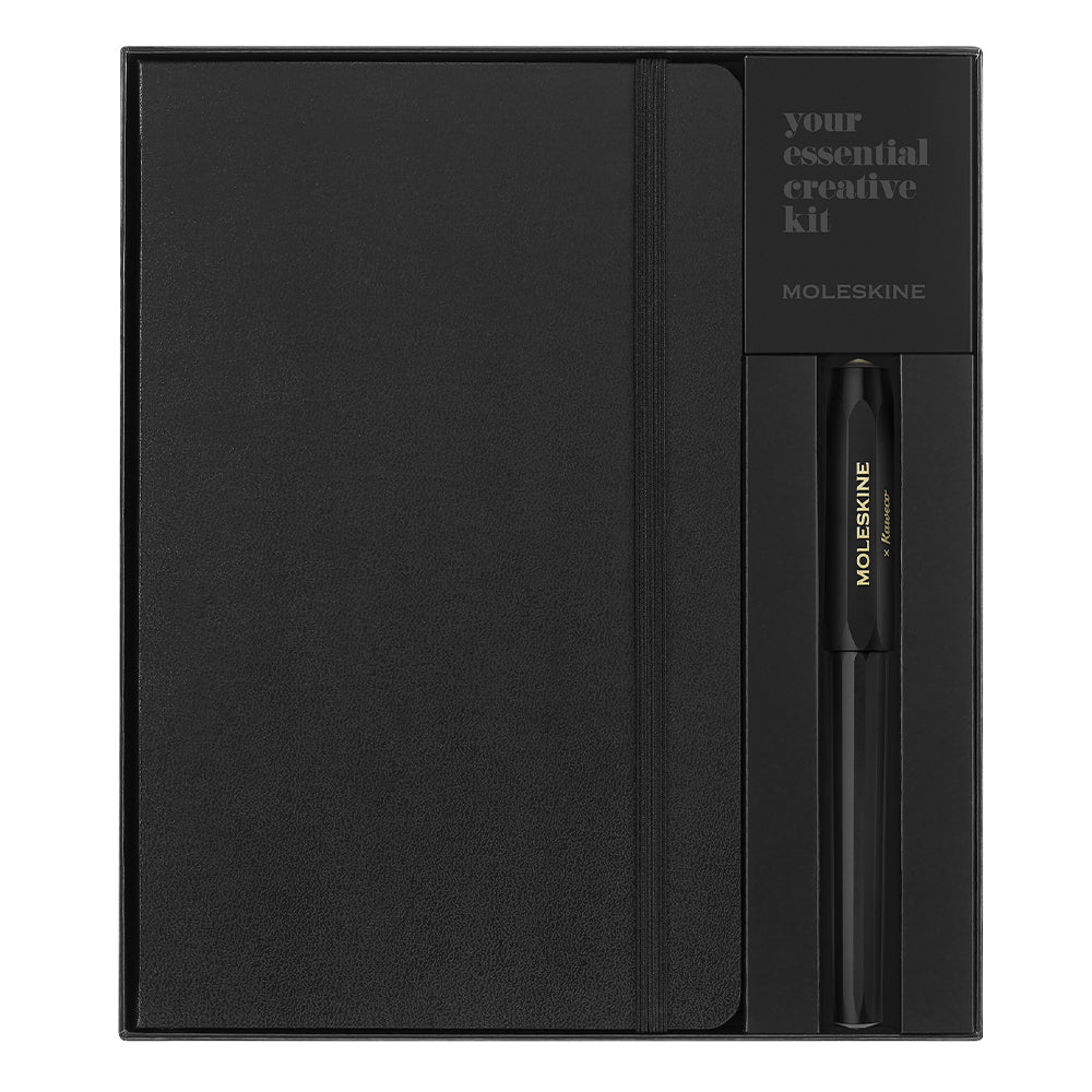 Moleskine Kaweco Rollerball & Notebook Large Ruled Set Black - Cafe Supply