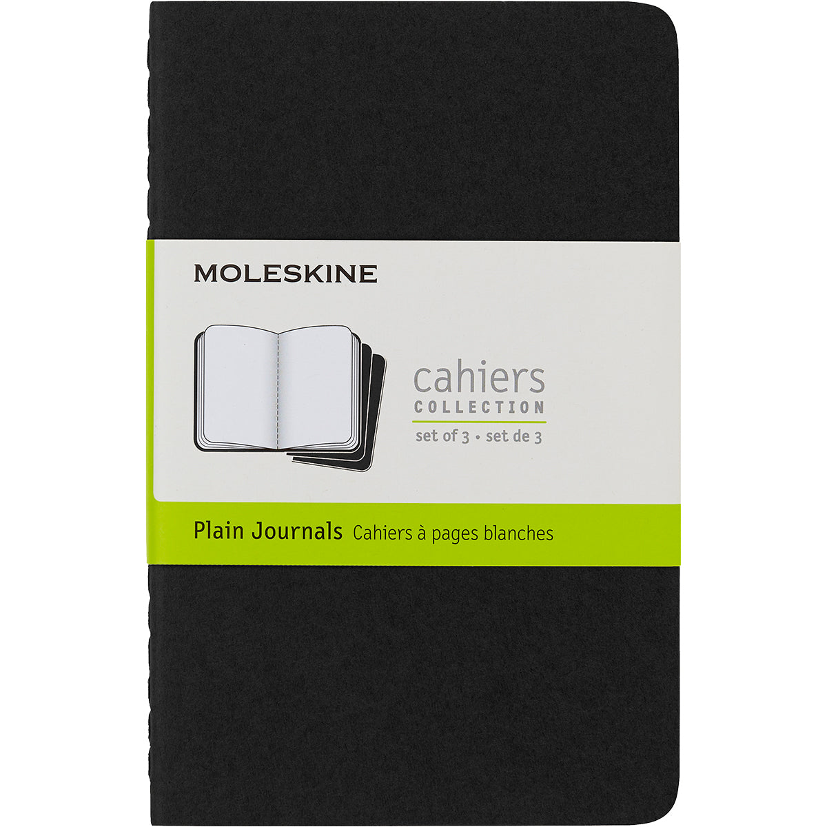 Moleskine Cahier Journals Pocket Black Plain Pack 3 - Cafe Supply