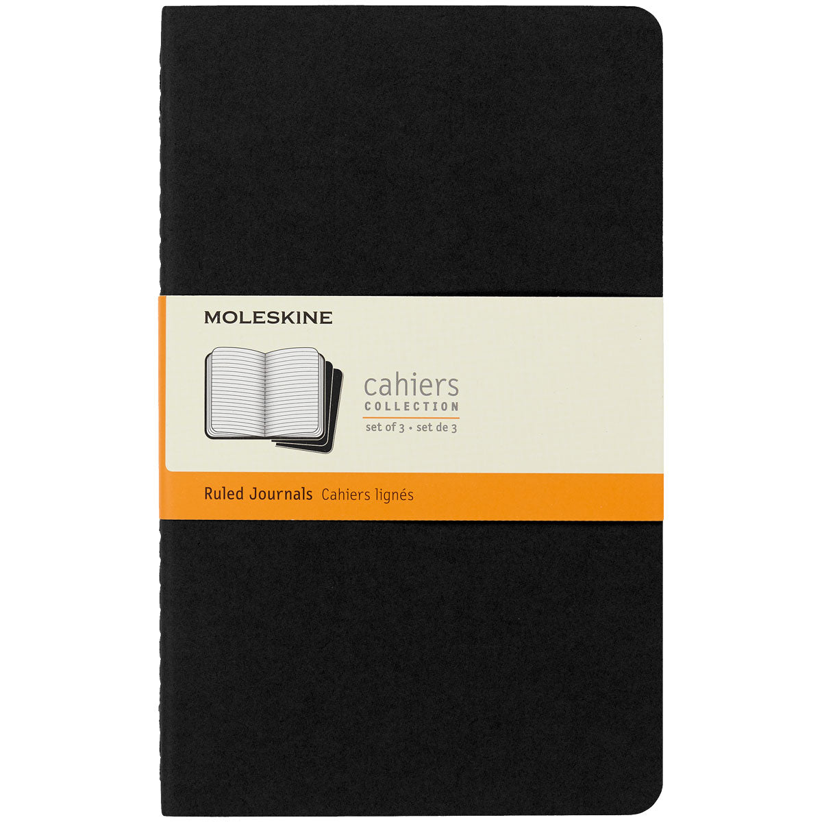 Moleskine Cahier Journals Large Black Ruled Pack 3 - Cafe Supply