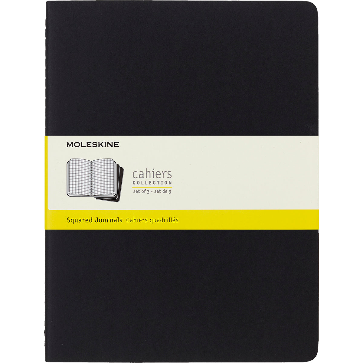 Moleskine Cahier Journals XL Black Square Pack 3 - Cafe Supply