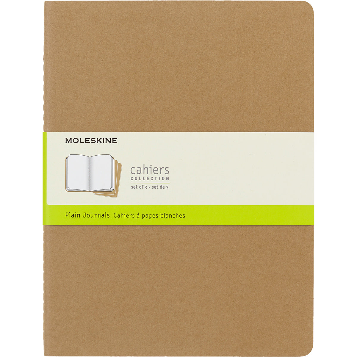 Moleskine Cahier Journals XL Kraft Brown Plain Pack 3 - Cafe Supply