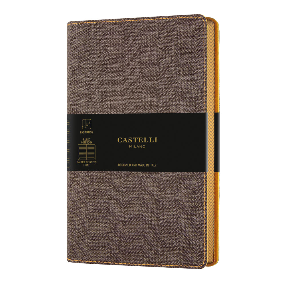 Castelli Notebook Harris Pocket Ruled Tobacco Brown - Cafe Supply