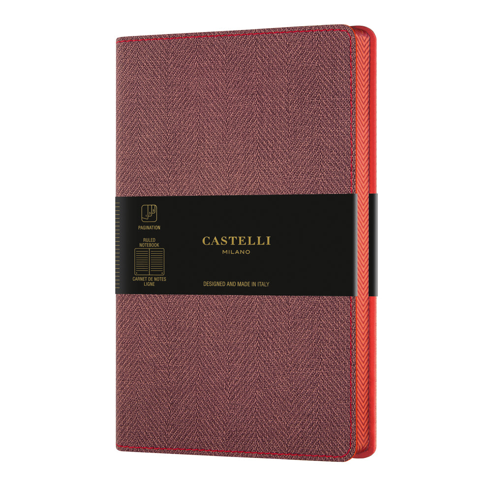 Castelli Notebook Harris Pocket Ruled Maple Red - Cafe Supply