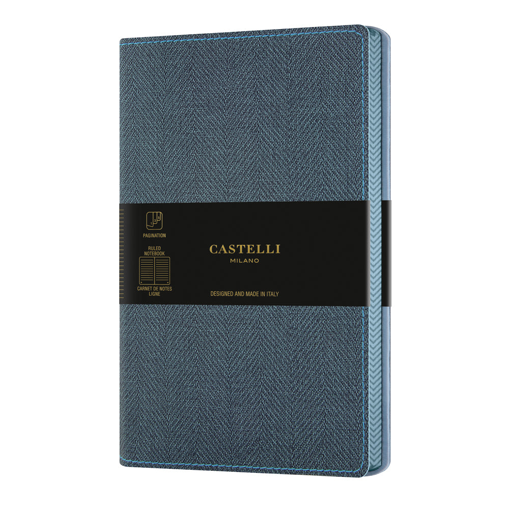 Castelli Notebook Harris Pocket Ruled Slate Blue - Cafe Supply