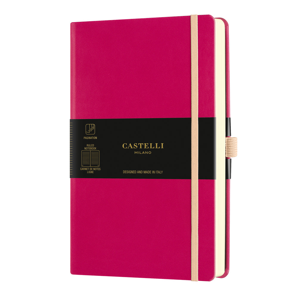 Castelli Notebook Aquarella A5 Ruled Amaranth - Cafe Supply