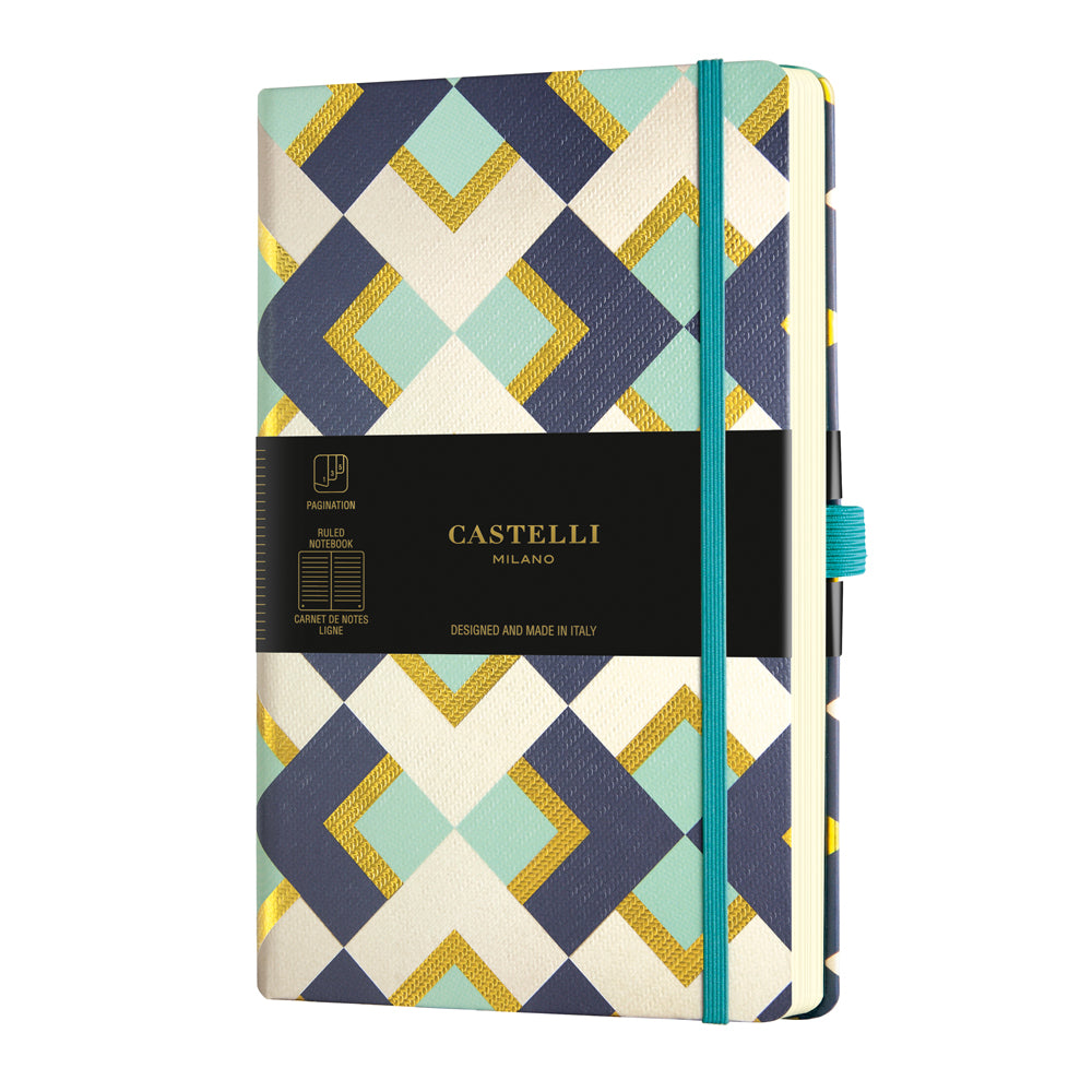 Castelli Notebook Oro A5 Ruled Chess - Cafe Supply