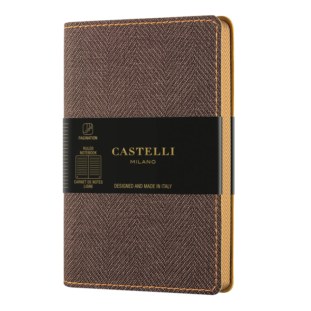 Castelli Notebook Harris A5 Ruled Tobacco Brown - Cafe Supply