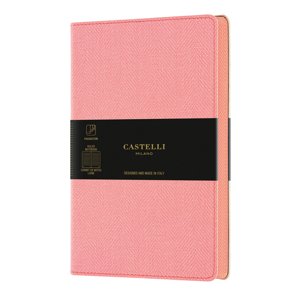 Castelli Notebook A5 Ruled Harris Petal Rose - Cafe Supply