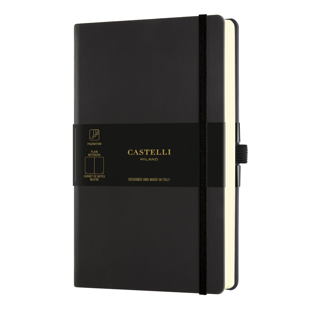 Castelli Notebook Aquarella A5 Plain Black Sepia - Cafe Supply