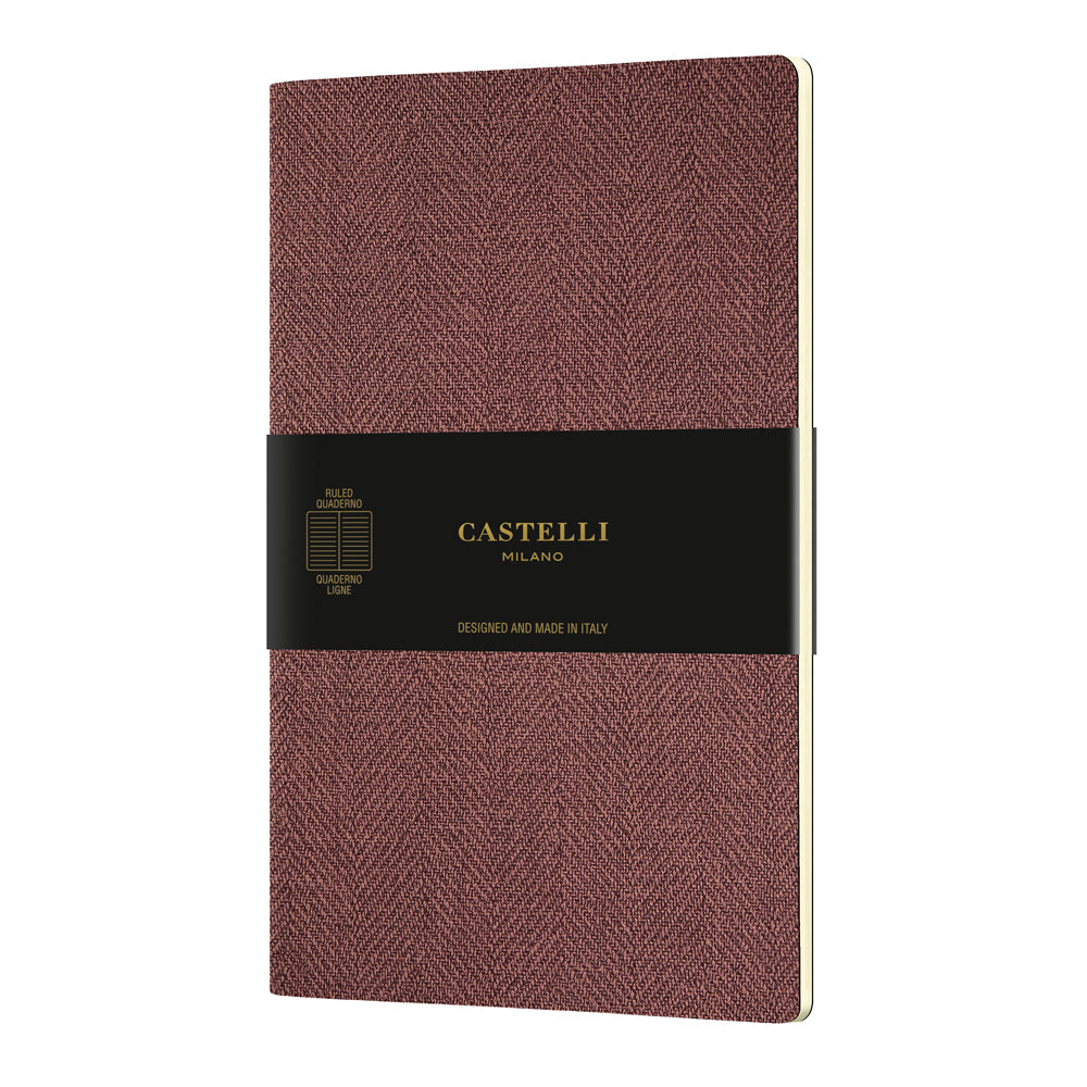 Castelli Quaderno Notebook A5 Soft Cover Harris Red - Cafe Supply