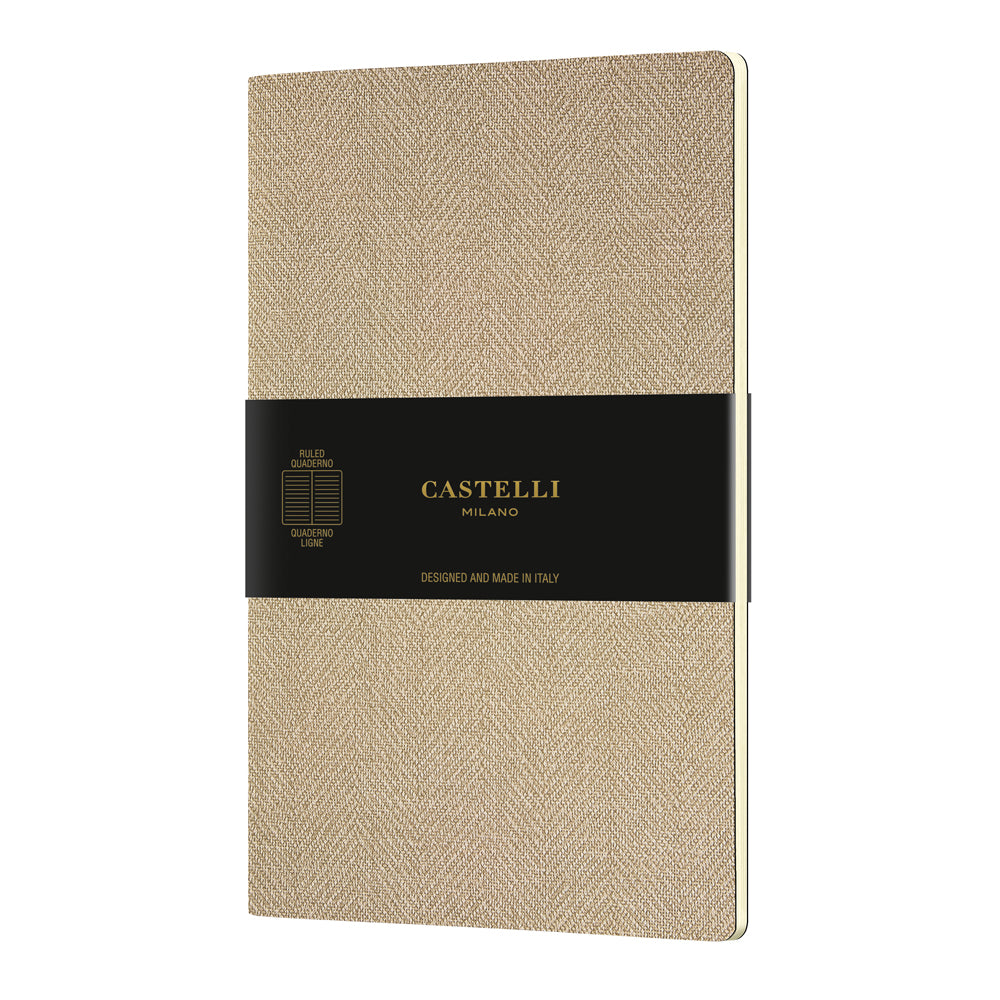 Castelli Quaderno Notebook A5 Soft Cover Harris Sand - Cafe Supply