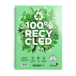 Silvine 100% Recycled Twin Wire Notebook A4+ 120 Pages Ruled with Margin - Cafe Supply