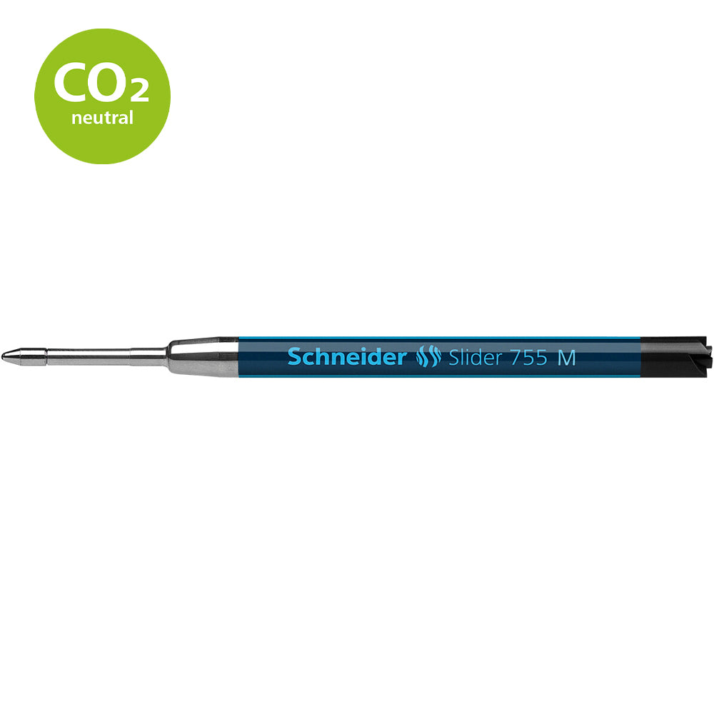 Schneider Pen Refill Ballpoint 755 Medium Black 1 piece (Fits Parker) - Cafe Supply