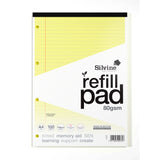 Silvine Tinted Refill Pad A4 8mm Lined with Margin 100 Pages Yellow - Cafe Supply