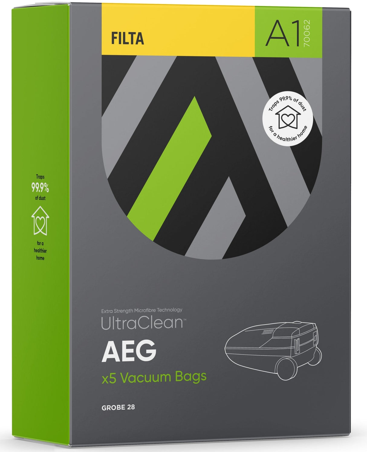 A1 - ULTRACLEAN AEG GROBE 28 SMS MULTI LAYERED VACUUM BAGS 5 PACK - Cafe Supply