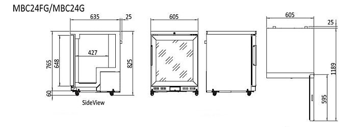 CHILLER FREEZER CABINET GLASS DOOR - MBC24FG MBC24FG - Cafe Supply