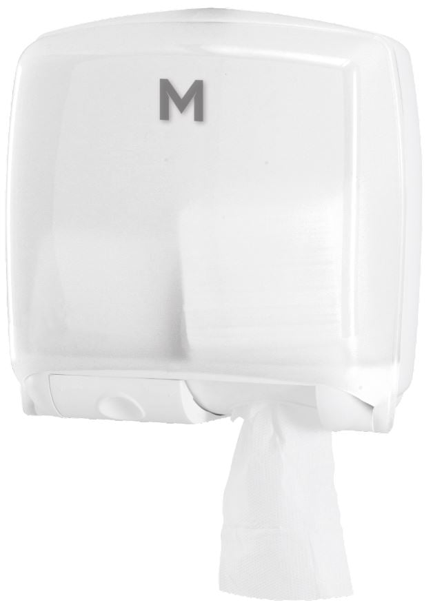 Eco Interleave Tissue Dispenser - White, 1400 Sheet Capacity (1) Per Each - Cafe Supply