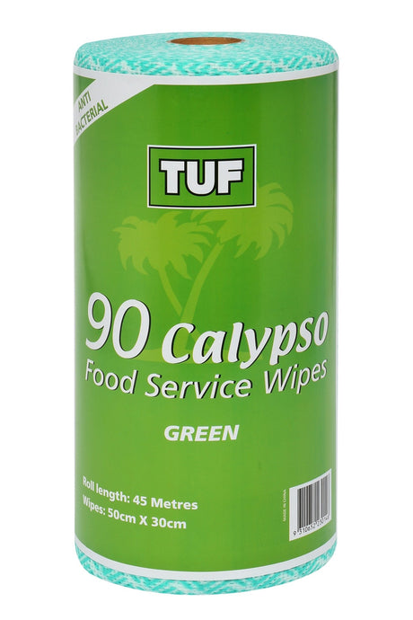 EDCO TUF ANTIBACTERIAL CALYPSO FOOD SERVICE WIPES ROLL GREEN - Cafe Supply