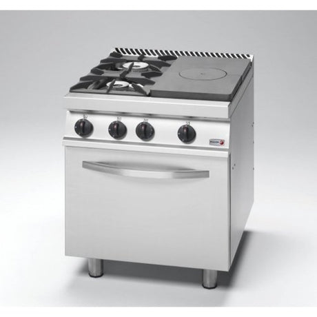 Free Standing Solid Target top with open burner and Oven - CG7-31-D - Cafe Supply