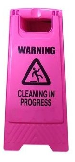 GALA A-FRAME SAFETY SIGN - "CLEANING IN PROGRESS" PINK - Cafe Supply