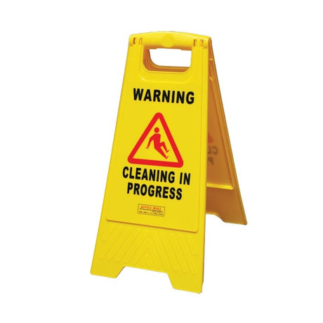 GALA A-FRAME SAFETY SIGN - "CLEANING IN PROGRESS" YELLOW - Cafe Supply