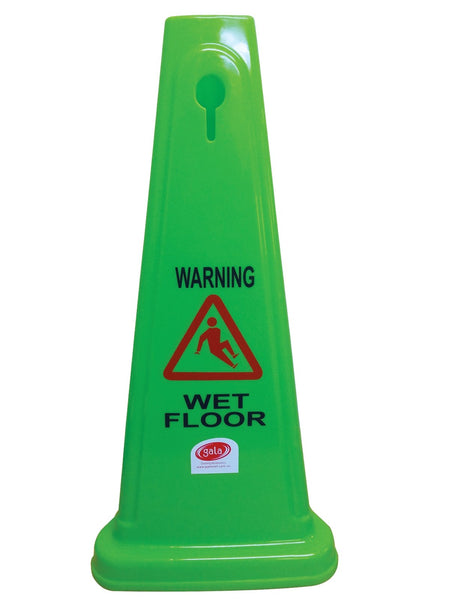 GALA SAFETY CONE - "WET FLOOR" GREEN 680MM - Cafe Supply