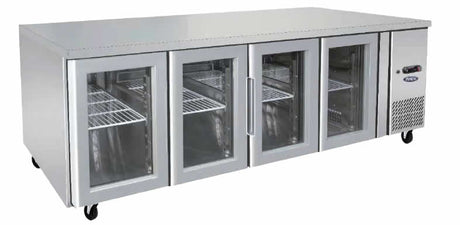 GLASS FOUR DOOR COOLING FRIDGE TABLE 2230 MM EPF3741 - Cafe Supply