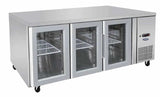 GLASS THREE DOOR COOLING FRIDGE TABLE 1795 MM EPF3731 - Cafe Supply