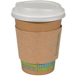 Green Choice Single Wall Cup Sleeve 12oz Kraft - Cafe Supply