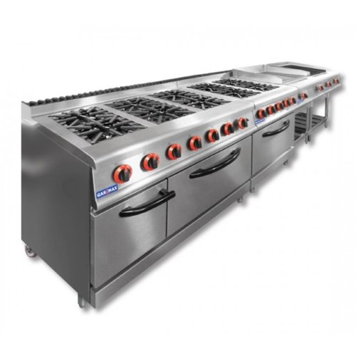 JUS-TRGH60 GASMAX Benchtop Combo 1/2 Char & 1/2 Griddle - Cafe Supply