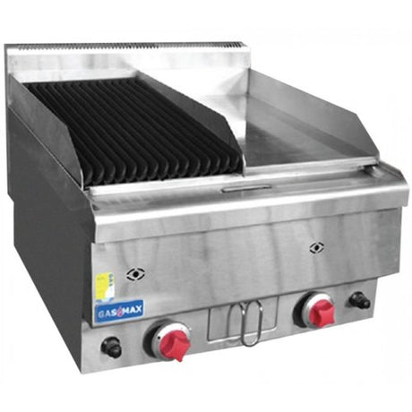 JUS-TRGH60 GASMAX Benchtop Combo 1/2 Char & 1/2 Griddle - Cafe Supply