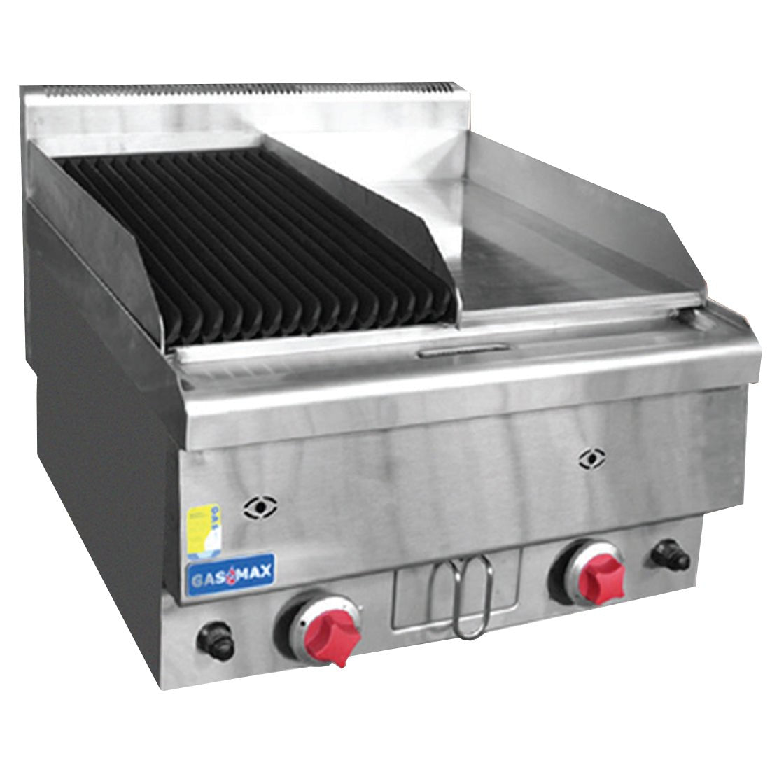 JUS-TRGH60 GASMAX Benchtop Combo 1/2 Char & 1/2 Griddle - Cafe Supply