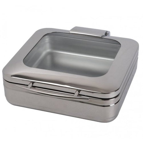 KGJ306 Square Chafing Dish with Glass Lid and S/S Inserted Tray - Cafe Supply