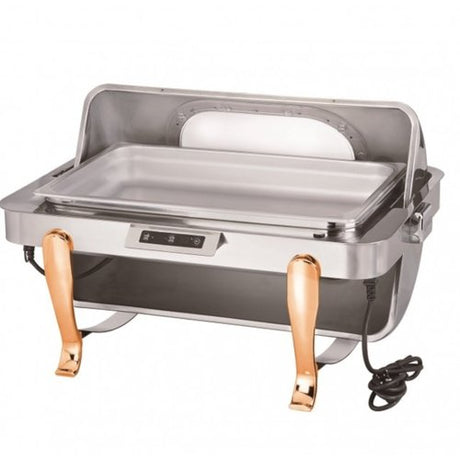 KGM6801-1 - Oblong chafing dish with gilt legs and show window, 680x460x420 - Cafe Supply