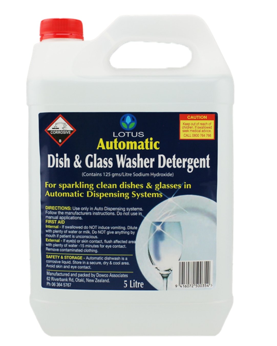 LOTUS AUTO DISH/GLASS WASHING LIQUID 5L - Cafe Supply