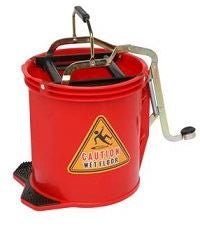 Metal Wringer Bucket - Red, 16L Per Each - Cafe Supply