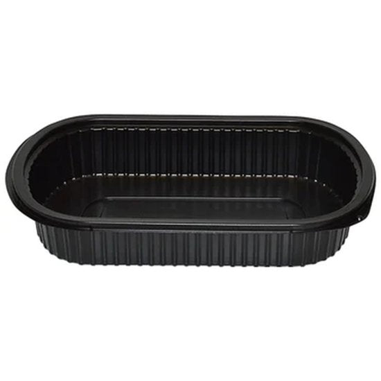 Microwavable Rectangular Container Black - Cafe Supply