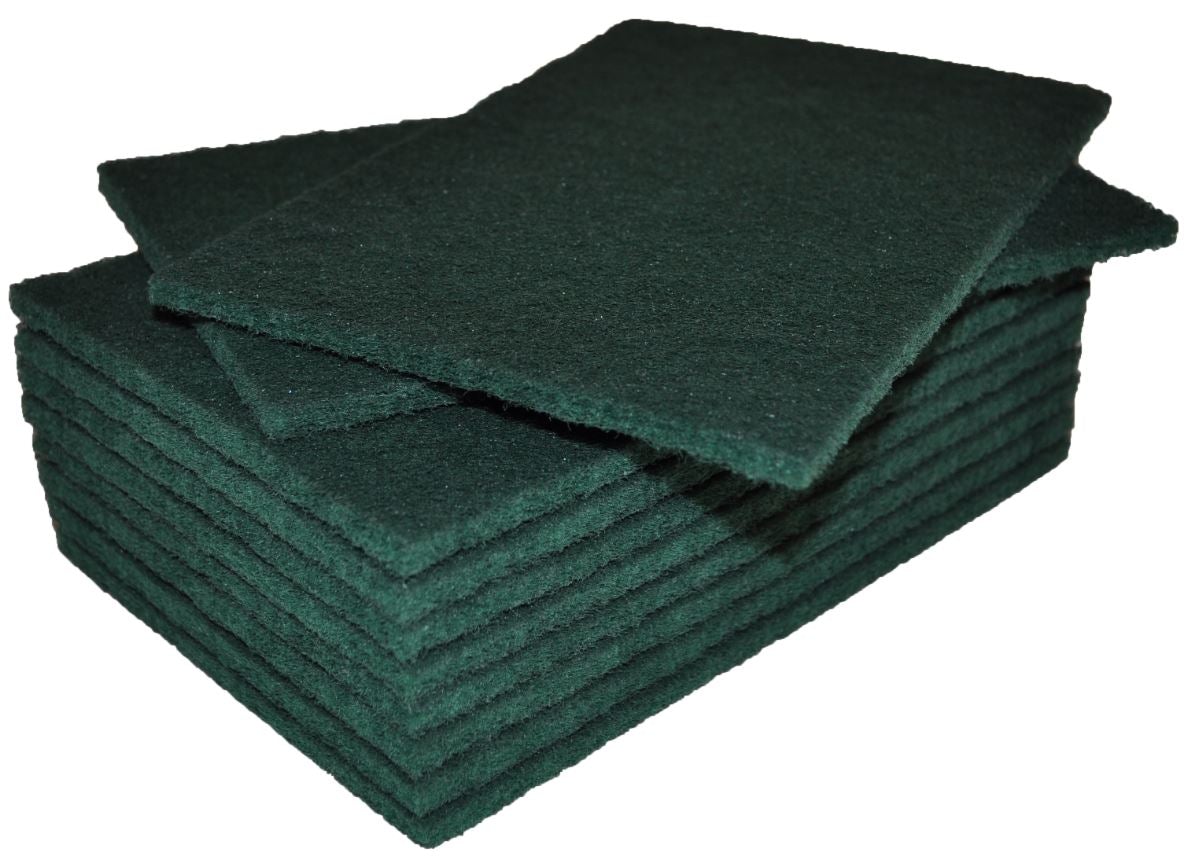 Regular Scouring Pad - Green, 150mm x 200mm x 8mm (80) Per Box - Cafe Supply