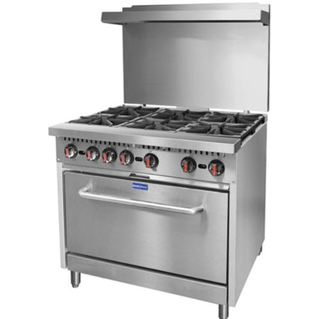 S36(T) - Gasmax 6 Burner with Oven Flame Failure - Cafe Supply