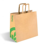 SMALL FLAT HANDLE KRAFT PAPER BAGS - Cafe Supply