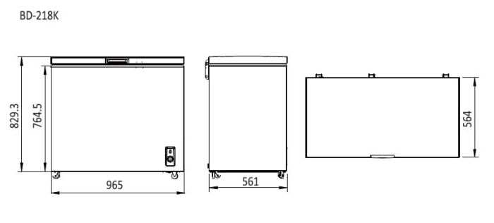 SOLID DOOR CHEST FREEZER 965X561 BD-218K - Cafe Supply