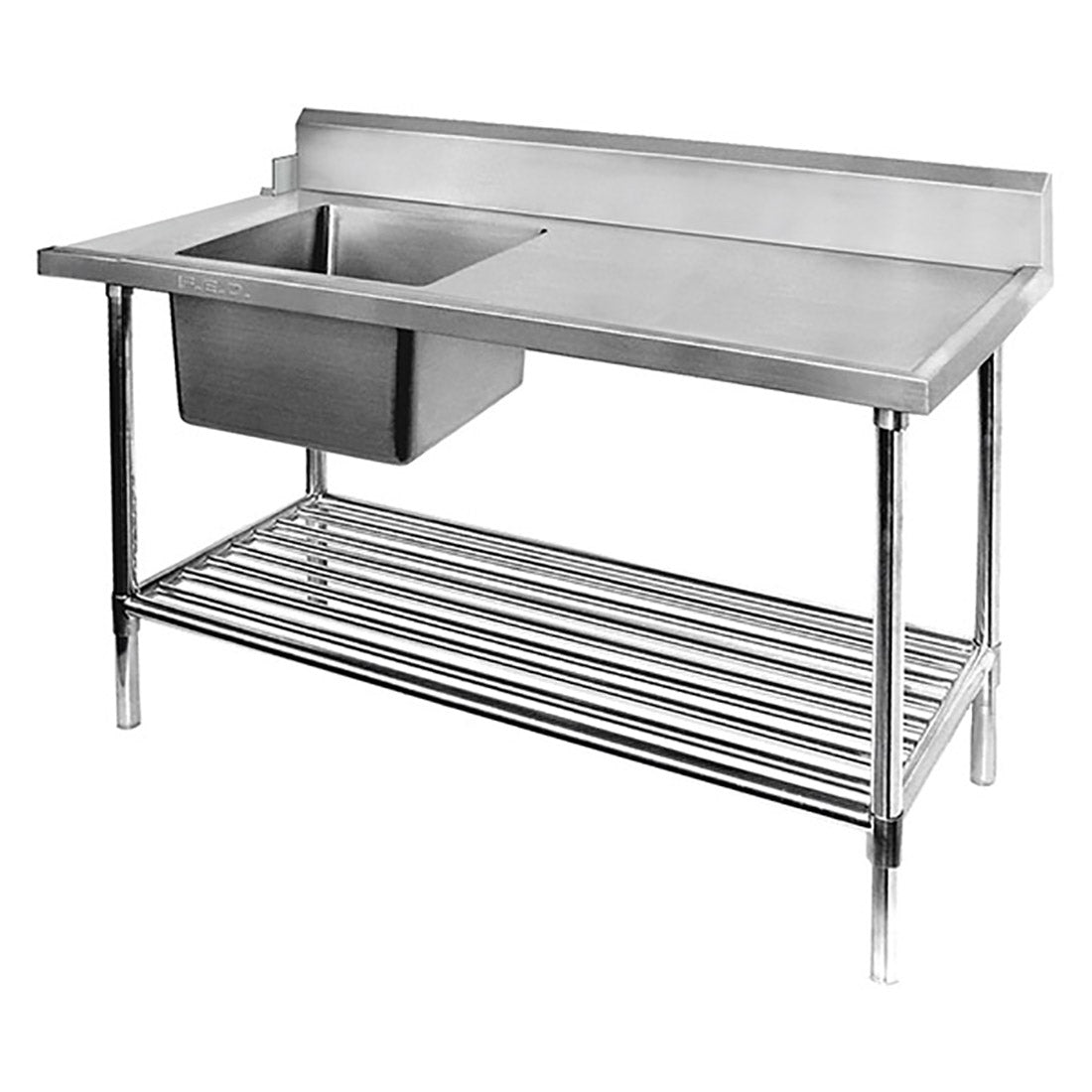 SSBD7-1800L/A – Left Inlet Single Sink Dishwasher Bench - Cafe Supply