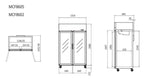 TOP MOUNTED 2 DOOR FREEZER SHOWCASE 1314 MM MCF8602 - Cafe Supply